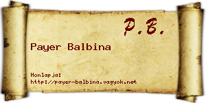 Payer Balbina névjegykártya