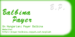 balbina payer business card